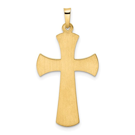 Colgante de Crucifijo INRI Hueco en Oro de 14k Bicolor con Rodio Blanco