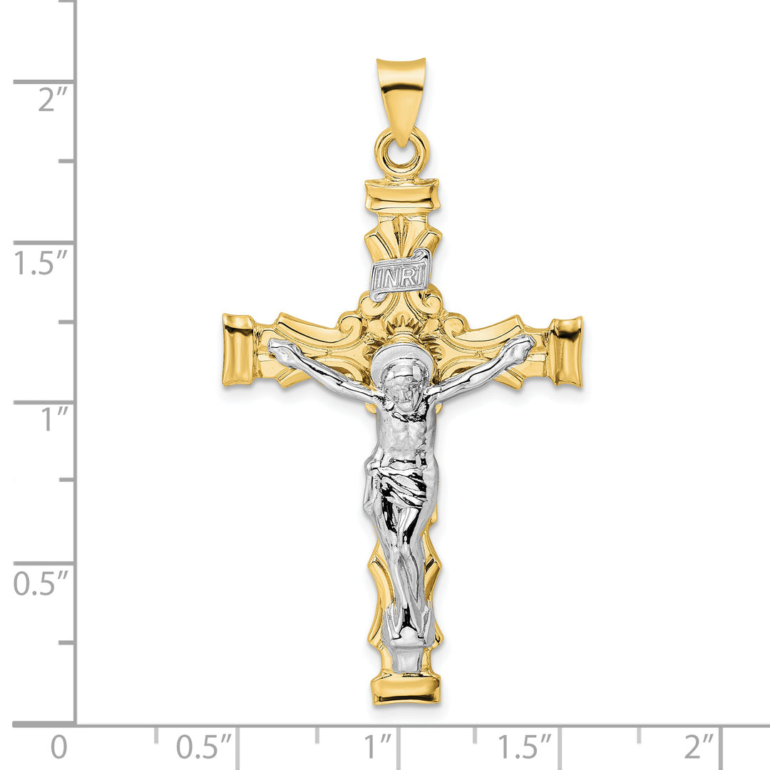 Colgante Crucifijo INRI Sólido Bicolor 14K