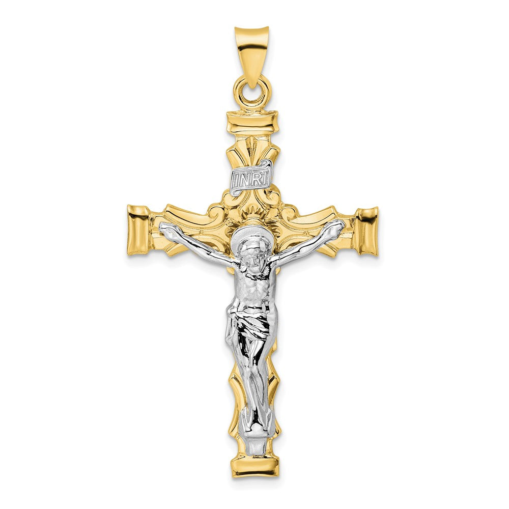 Colgante Crucifijo INRI Sólido Bicolor 14K