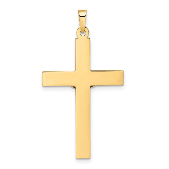 Colgante de Crucifijo INRI Sólido Pulido en Oro de 14k Bicolor