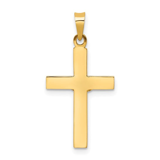 Colgante Crucifijo INRI Sólido y Pulido en Oro 14k Bicolor