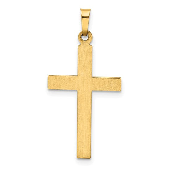 Colgante Cruz Hueca de 14k en Oro Amarillo