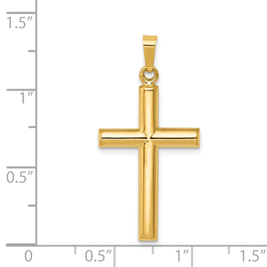 Colgante Cruz Hueca de 14k en Oro Amarillo