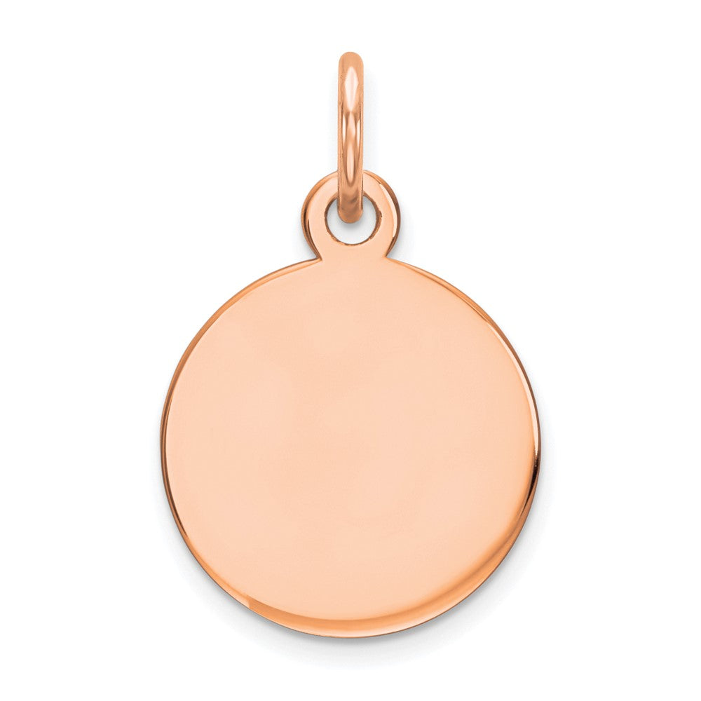 Colgante Redondo de Disco en Oro Rosa de 14k