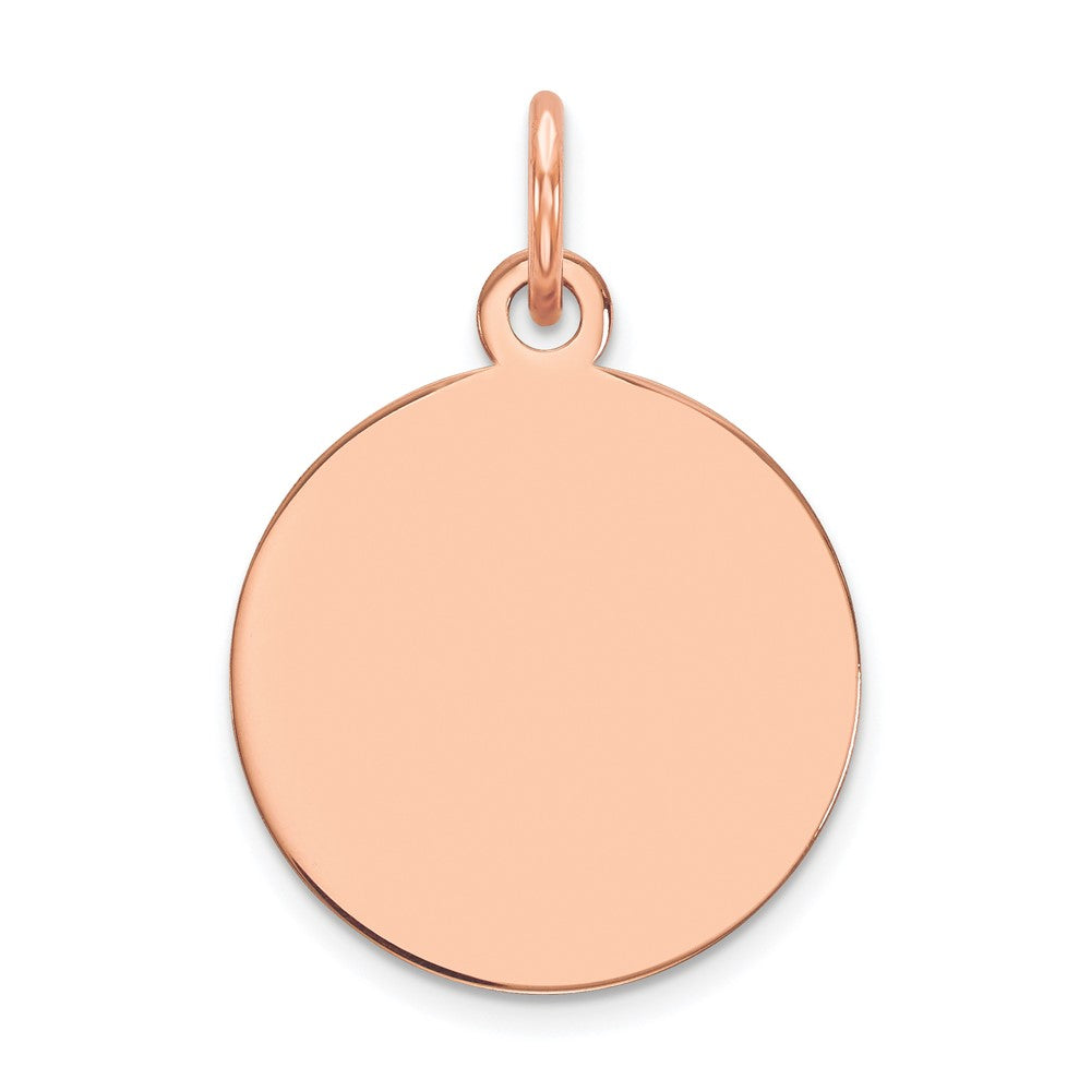 Colgante Circular Engravable en Oro Rosa de 14k - 0.011 Gauge