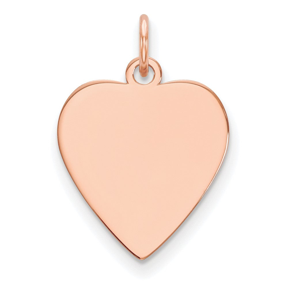 Dije de Disco en Forma de Corazón Grabable en Oro Rosa de 14k