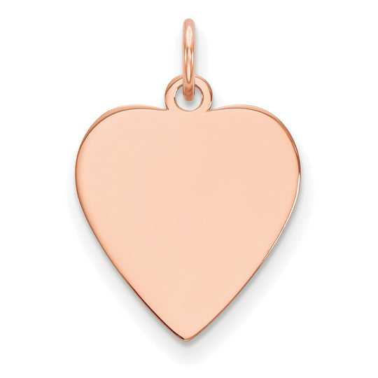 Dije de Disco en Forma de Corazón Grabable en Oro Rosa de 14k