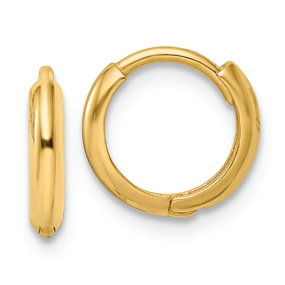 endientes de Aro con Bisagra en Oro Amarillo de 14k