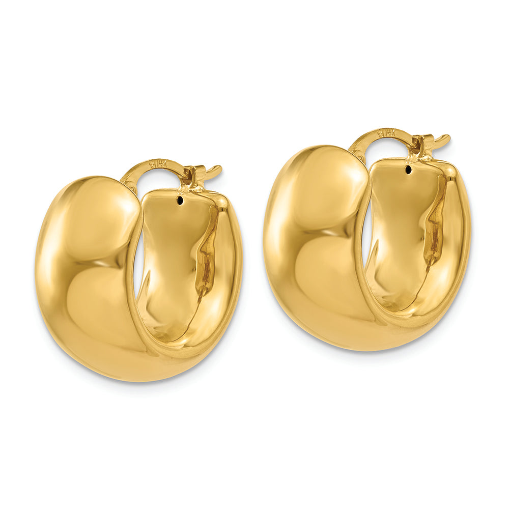 Pendientes de Aro Anchos y Abombados en Oro Amarillo de 14K