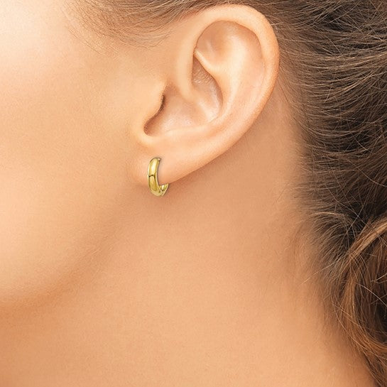 Pendientes de Aro con Bisagra Pulido en Oro Amarillo de 14K