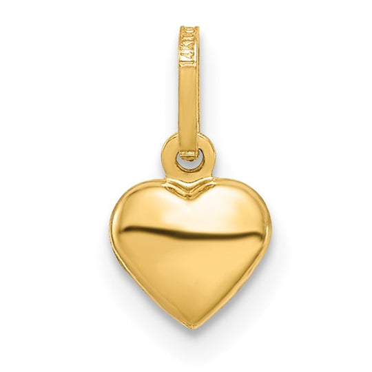 Dije Corazón Inflado 3D en Oro 14K