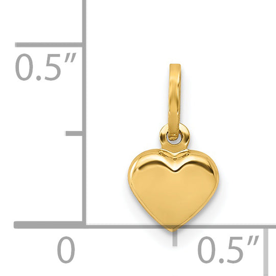 Dije Corazón Inflado 3D en Oro 14K