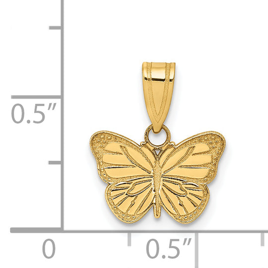 Dije de Mariposa Cortado con Láser en 14K