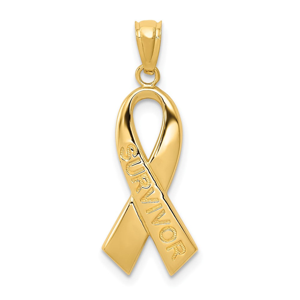 Colgante de Listón SURVIVOR Pulido de 14k Oro Amarillo