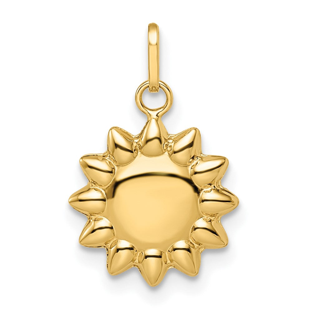 Colgante de sol inflado pulido de 14k