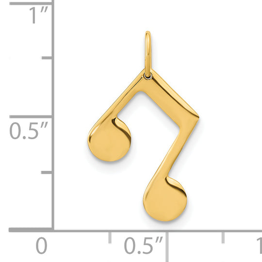 Dije Nota Musical Pulido en Oro Amarillo de 14K