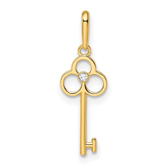 Colgante de Llave con CZ de 14k