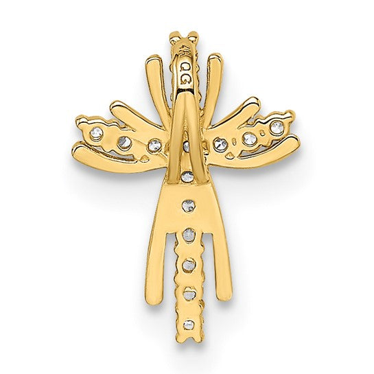 Colgante Deslizante de Cruz con Circonia Cúbica en Oro Amarillo de 14k