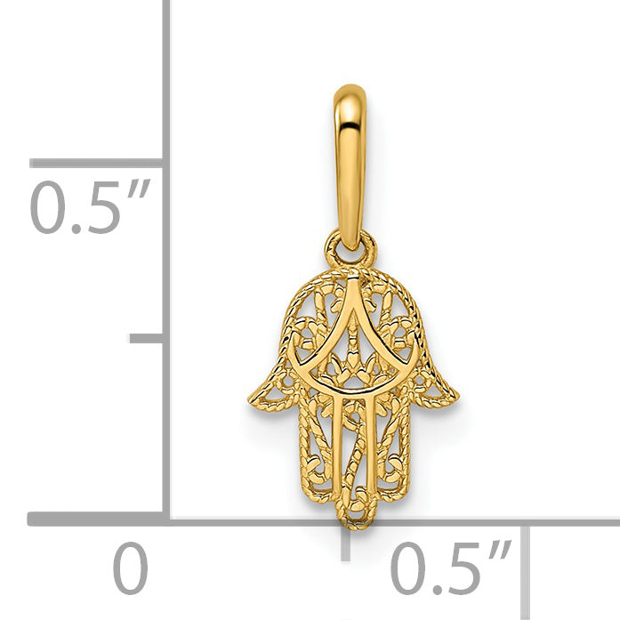 Dije Hamsa en Oro de 14k Pulido