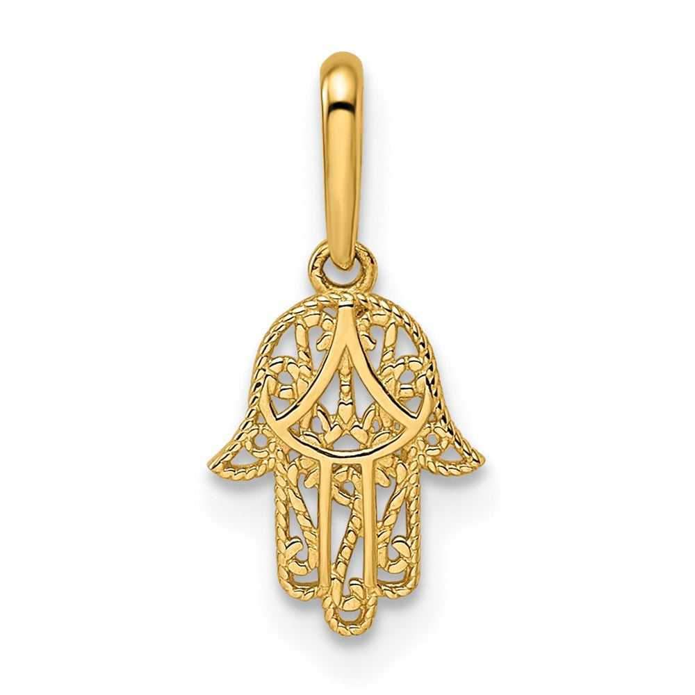 Dije Hamsa en Oro de 14k Pulido