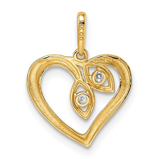 Colgante 14k CZ Corazón en Oro Amarillo