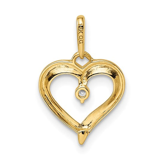 Dije Corazón con Zirconia Cúbica (CZ) en Oro 14K