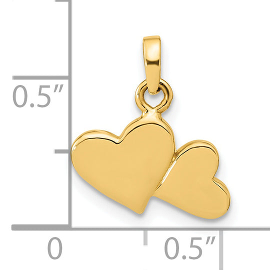 Colgante de Corazón Pulido en Oro de 14k