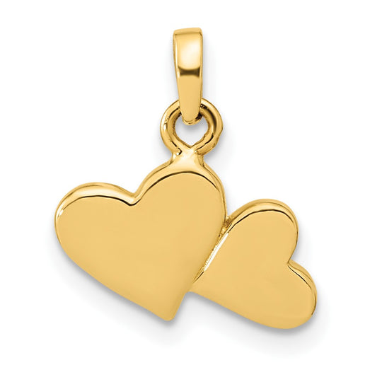 Colgante de Corazón Pulido en Oro de 14k