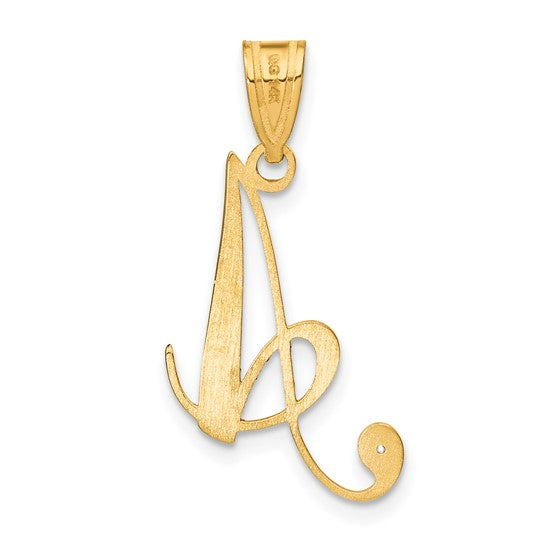 Colgante Inicial "A" en Oro Amarillo de 14k con Diamante