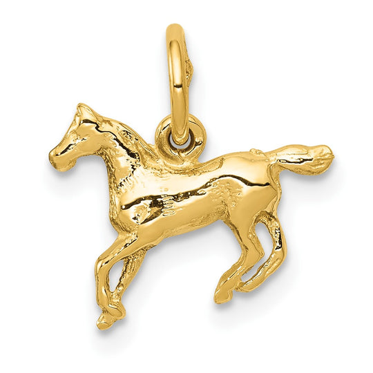 Dije de Caballo Pulido en Oro Amarillo 14K