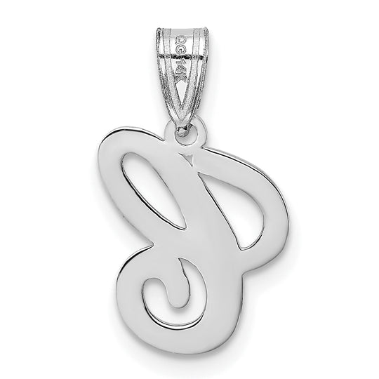 Colgante con la Inicial "C" en Oro Blanco de 14k con Estilo Script