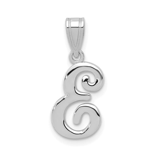 Dije con la Inicial "E" en Estilo Cursiva en Oro Blanco de 14k