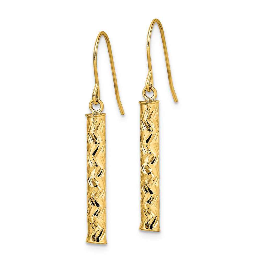 Aretes Colgantes Pulidos en Oro Amarillo de 14K