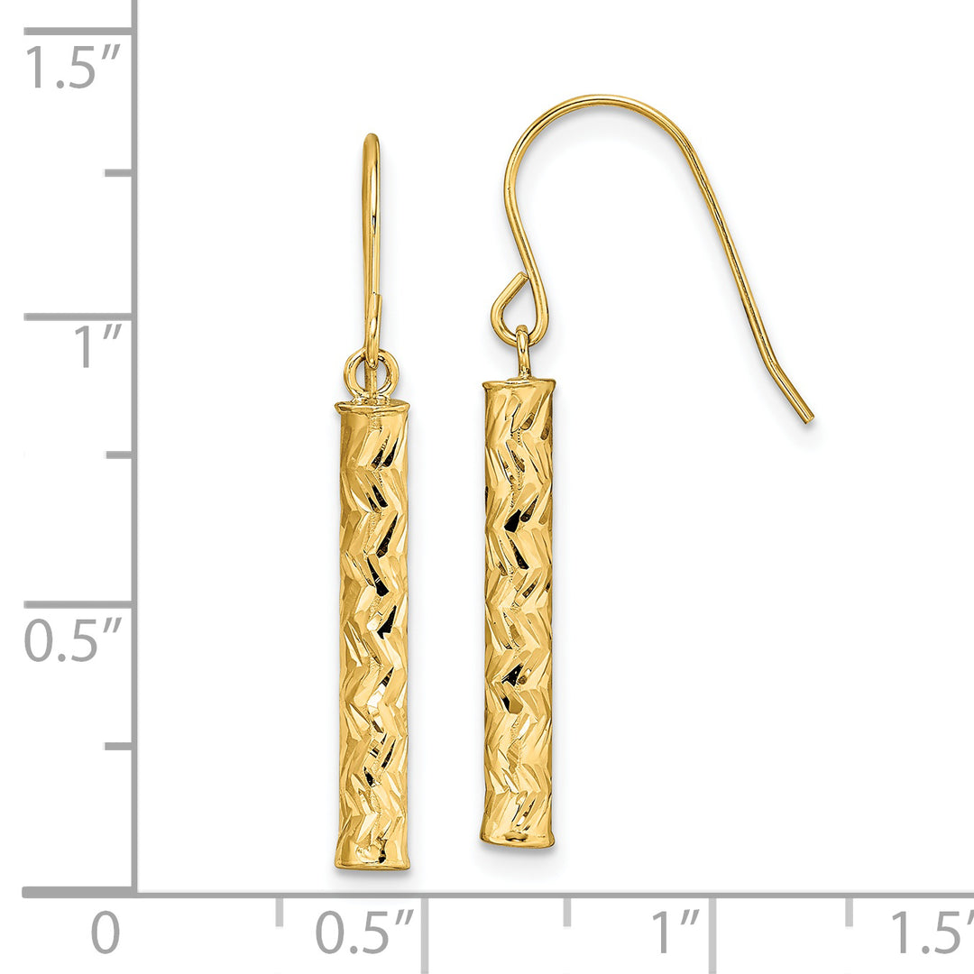 Aretes Colgantes Pulidos en Oro Amarillo de 14K