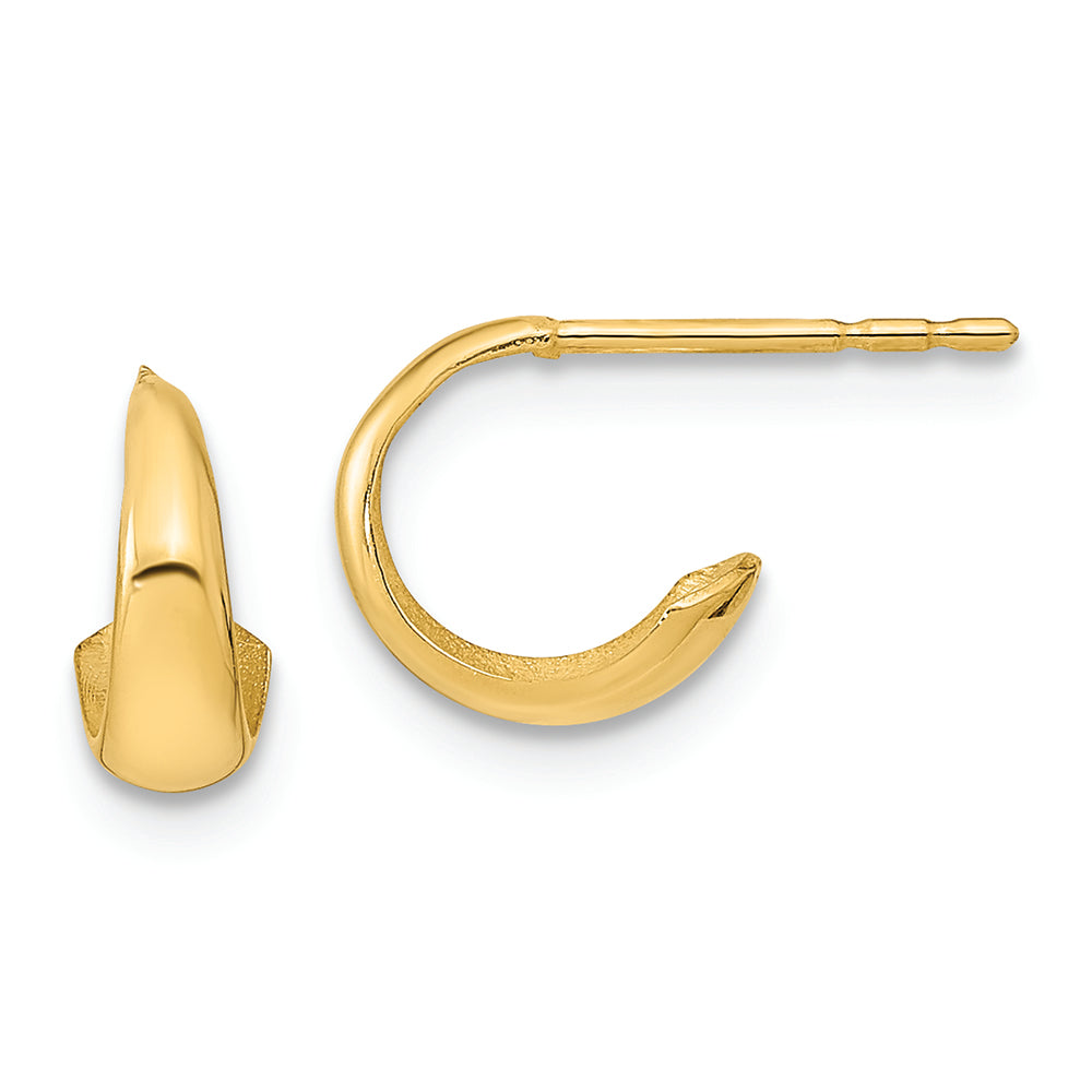 Aretes de Aro J-Hoop Pulidos de Oro Amarillo de 14K