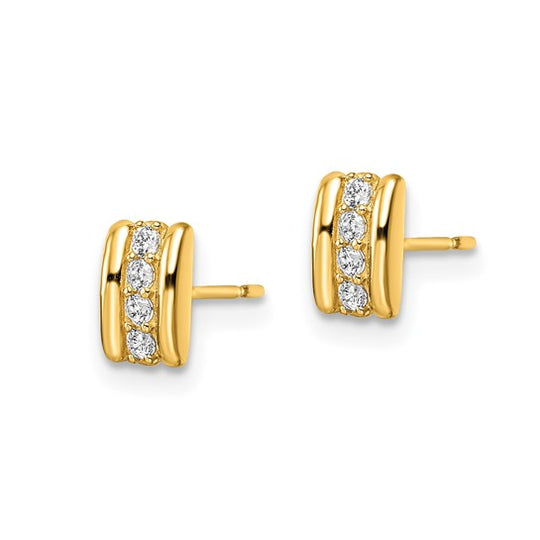 Pendientes Post con Circón (CZ) de 14k