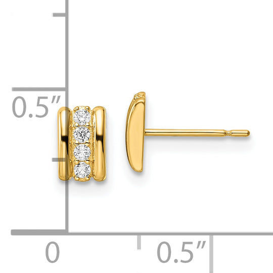 Pendientes Post con Circón (CZ) de 14k