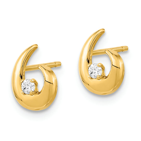 Pendientes Fancy de 14k con CZ Pulido