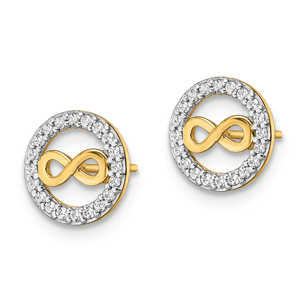 Pendientes con Símbolo de Infinito de 14k con CZ