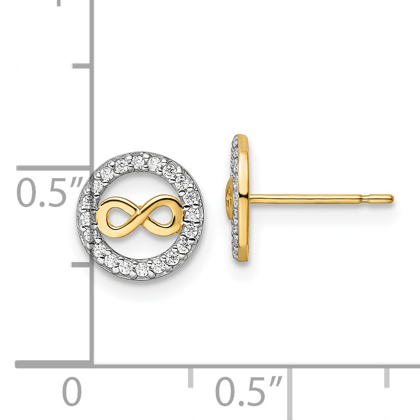 Pendientes con Símbolo de Infinito de 14k con CZ