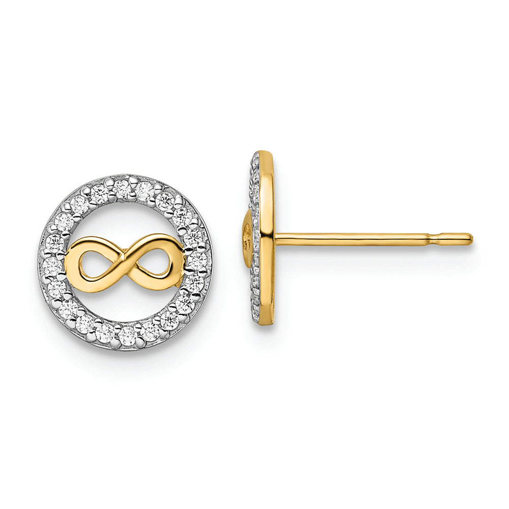 Pendientes con Símbolo de Infinito de 14k con CZ