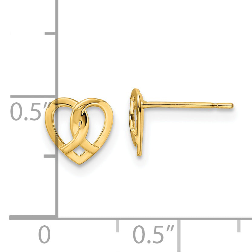 Pendientes de Corazón en Oro de 14k