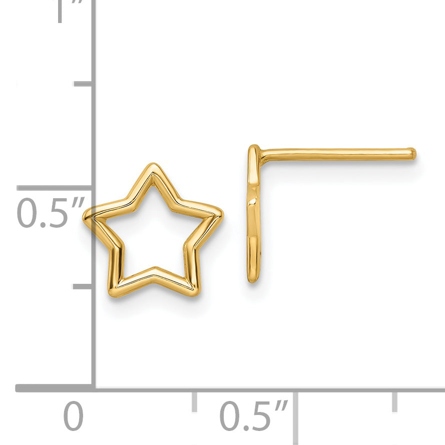 Pendientes de Estrella Pulida en Oro de 14k