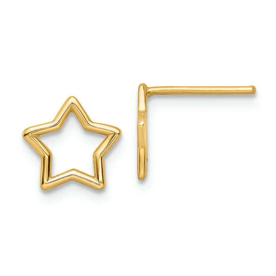 Pendientes de Estrella Pulida en Oro de 14k