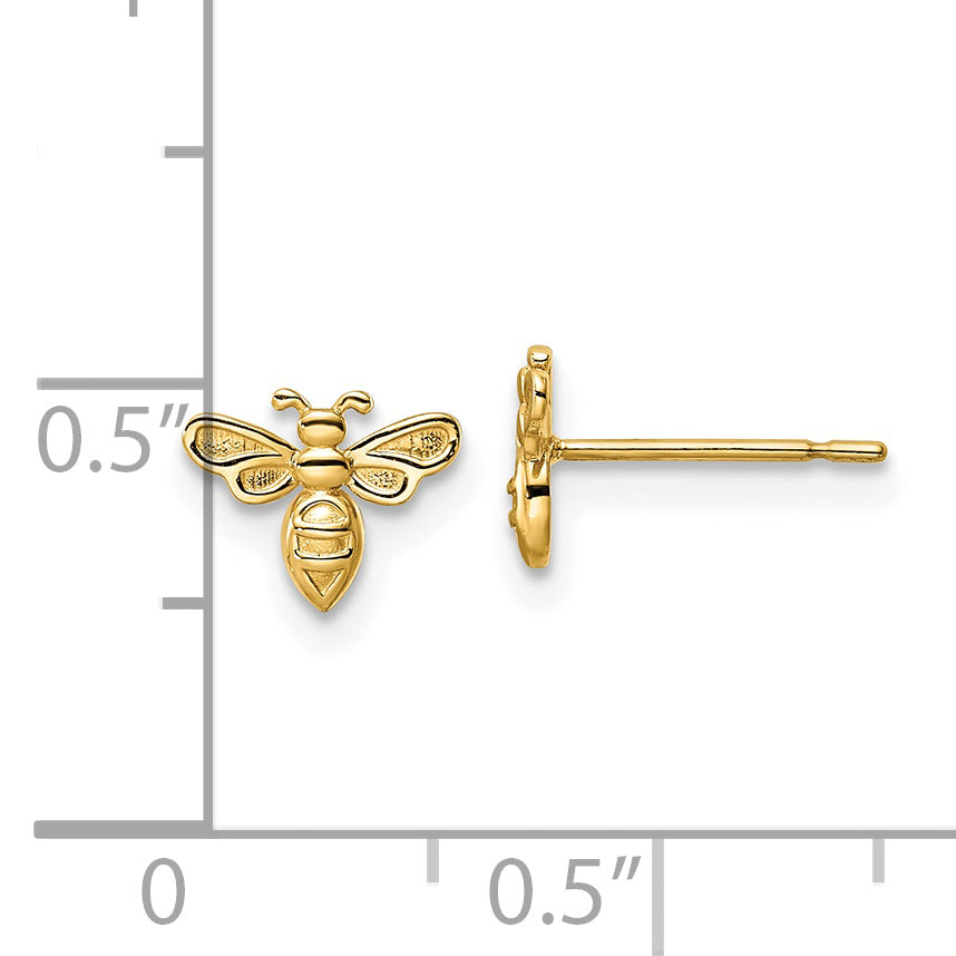 Pendientes de Abeja en Oro Amarillo de 14k