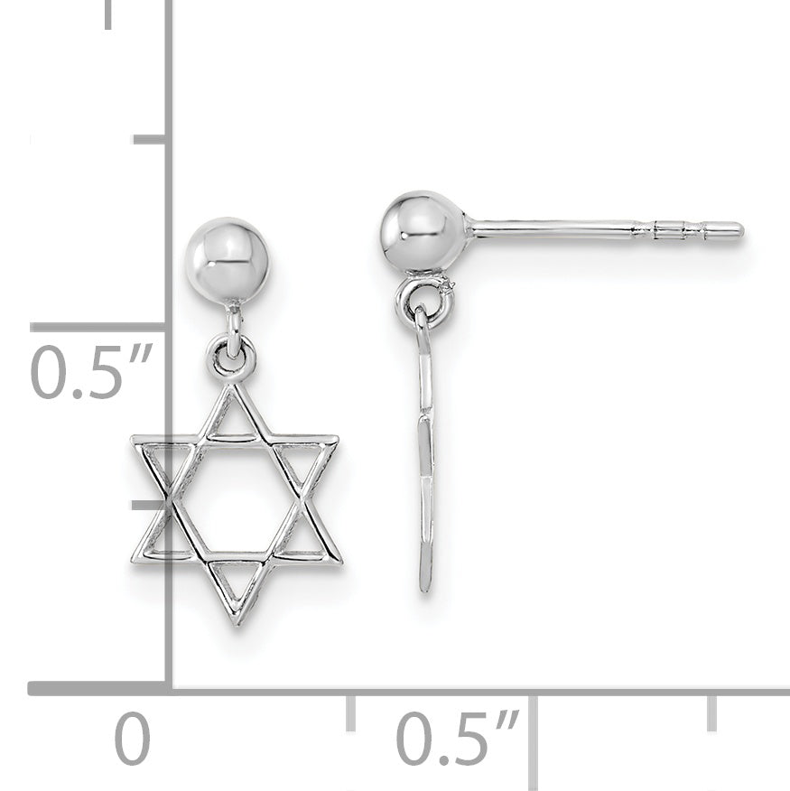 Pendientes Colgantes de Oro Blanco de 14k Pulido