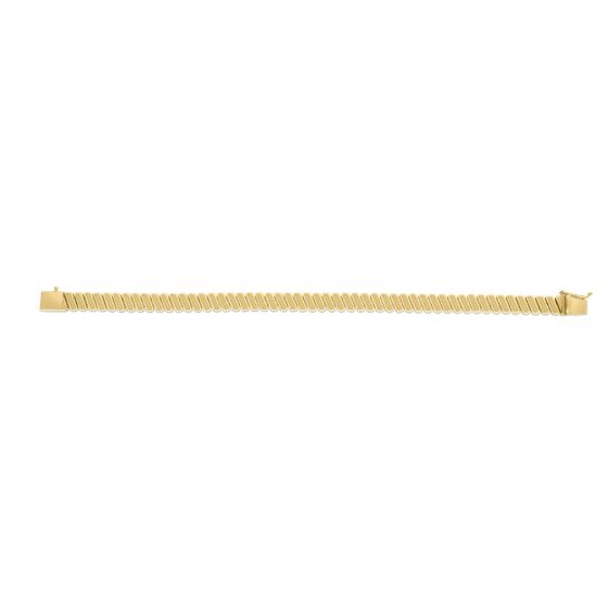 Pulsera de Eslabones de Acanalados de Oro Amarillo de 14k