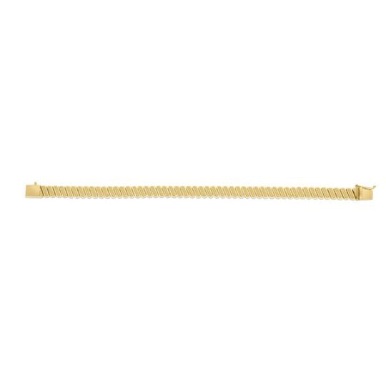 Pulsera de Eslabones de Acanalados de Oro Amarillo de 14k