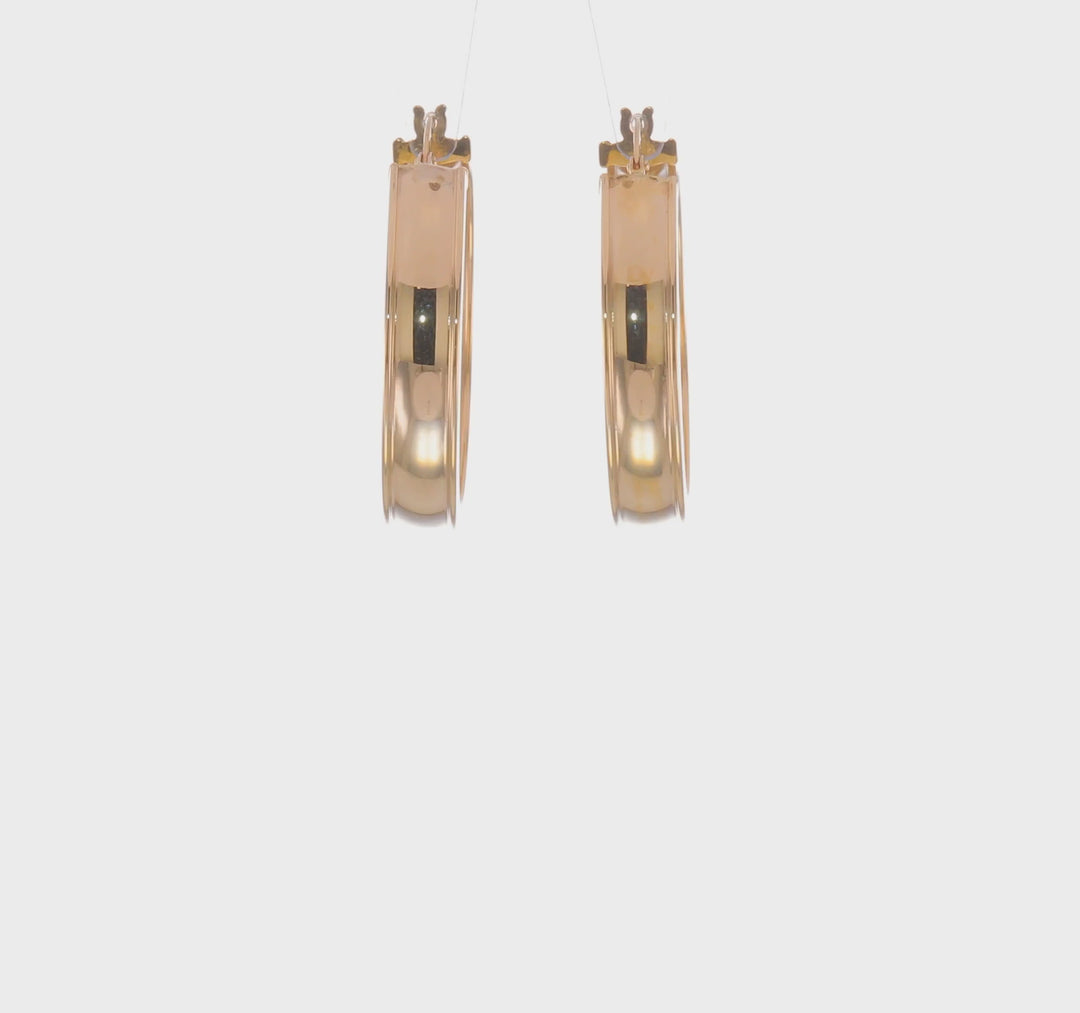 Pendientes de Aro Pulido en Oro Amarillo de 14K