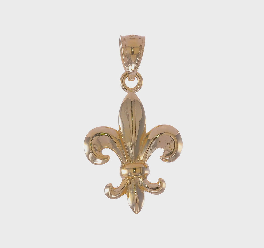 Colgante 14K Flor de Lis Pulido